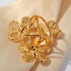 Кольцо для платка "Цветочное трио", цвет бело-бежевый в золоте - Фото 2