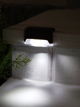 Садовый светильник на солнечной батарее, 1 LED, свечение белое, коричневый (комплект 4 шт)