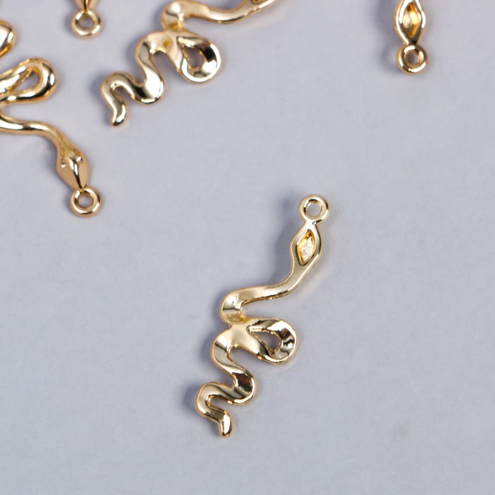 Декор для творчества металл «Золотая змейка», 2.8×0.9 см