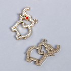 Декор для творчества металл "Слоник" стразы 1,9х2,3 см (комплект 3 шт) - фото 21537330