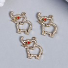 Декор для творчества металл "Слоник" стразы 1,9х2,3 см (комплект 3 шт) - фото 21537331