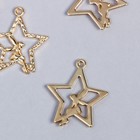 Декор для творчества металл "Фея и звезда" золото 2,6х2,5 см (комплект 5 шт) - фото 21537368