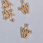 Декор для творчества металл "Голубь оригами" золото 1,1х1,5 см - Фото 2