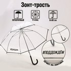 Зонт-купол "#поддождём", 8 спиц, d = 88 см, прозрачный - фото 296853472