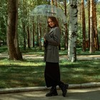 Зонт женский купол "#поддождём", 8 спиц, d = 88 см, прозрачный - фото 11934769