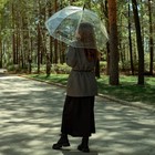 Зонт женский купол "#поддождём", 8 спиц, d = 88 см, прозрачный - фото 11934771
