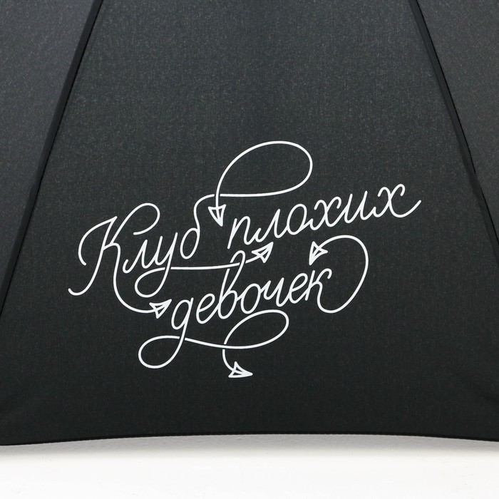 Зонт механический "Клуб плохих девочек", 8 спиц, d = 95 см, цвет чёрный - фото 1885348393