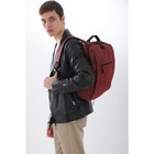 Рюкзак мужской на молнии, 2 наружных кармана, с USB, цвет красный - Фото 5