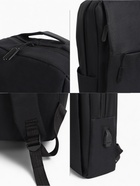 Рюкзак мужской на молнии, 2 наружных кармана, с USB, цвет чёрный - Фото 2