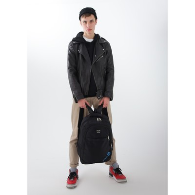 Рюкзак на молнии, наружный карман, цвет чёрный