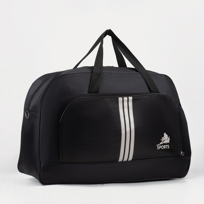 Сумка спортивная, отдел на молнии, наружный карман, цвет чёрный - Фото 1