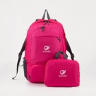 Рюкзак складной на молнии, цвет розовый - фото 9653119