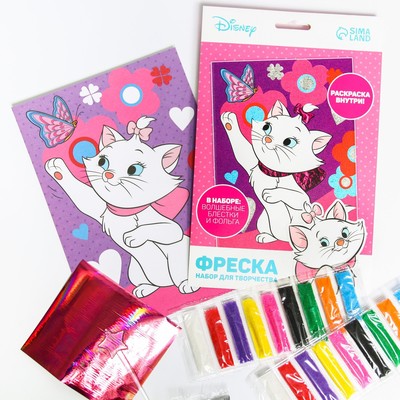 Фреска песком с блёстками «Кошка», 9 цветов