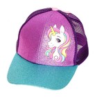 Кепка детская для девочки с сеткой «Единорожка», р-р 52-54 - фото 117004419