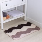 Коврик Доляна «Зиг-заг», 50×80 см, коричневый - Фото 2