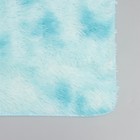 Коврик Доляна «Пушистик», 45×120 см, цвет сине-голубой - Фото 3
