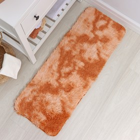 Коврик для ванной Доляна «Пушистик. Зиг-заг», 45×120 см, цвет коричневый