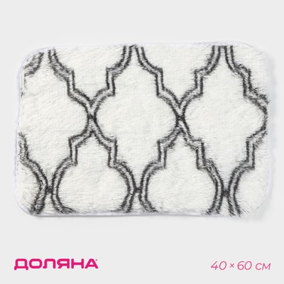 Коврик Доляна «Вензель», 40×60 см, белый