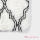 Коврик Доляна «Пушистик.Вензель», 40×60 см, цвет серо-белый - Фото 2