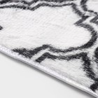 Коврик Доляна «Пушистик.Вензель», 50×80 см, цвет серо-белый - Фото 3