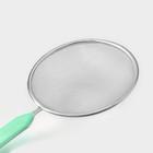 Сито для просеивания с ручкой Доляна «Хозяюшка», d=14 см, зелёное - Фото 3