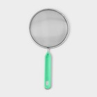 Сито для просеивания с ручкой Доляна «Хозяюшка», d=14 см, зелёное - Фото 4