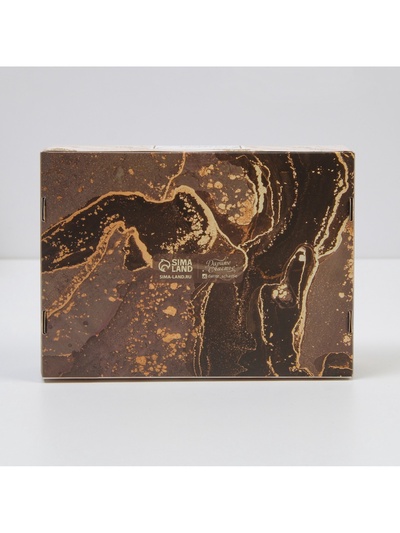 Коробка для эклеров, кондитерская упаковка, 4 вкладыша, «Мрамор», 20×15×5 см