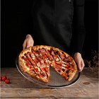 Форма для выпечки пиццы, d=35,5 см, цвет серебряный - фото 4348916