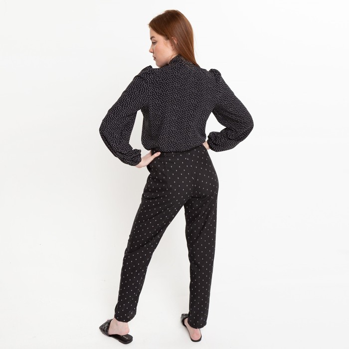 Блуза с бантом, мелкий горох, р-р 46 53487