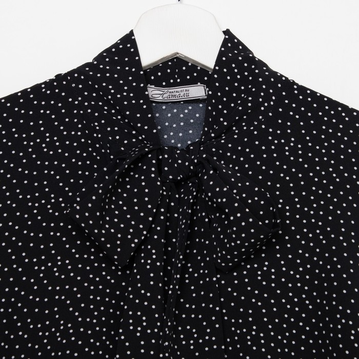 Блуза с бантом, мелкий горох, р-р 46 53487