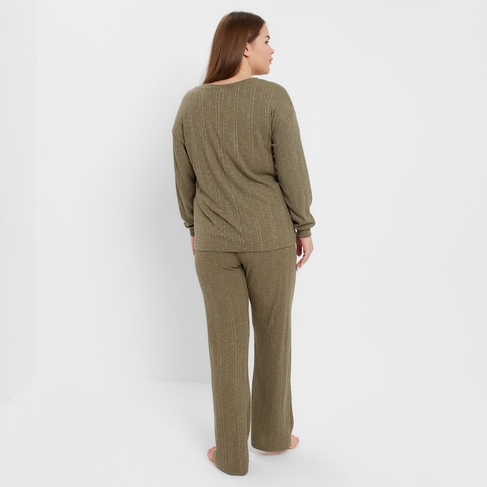Костюм женский (джемпер/брюки) , хаки, р-р 48 53493