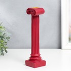 Подсвечник полистоун "Греческая колонна" тёмно-красный 23х6х6 см - фото 21538248