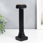 Подсвечник полистоун "Греческая колонна" чёрный 23х6х6 см - фото 21538252