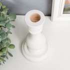 Подсвечник дерево "Моранди" белый 16,5х8,5х8,5 см - фото 23613429