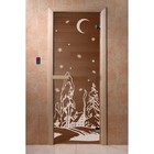 Дверь «Зима», размер коробки 190 × 70 см, 6 мм, 2 петли, правая, цвет бронза - фото 299722201