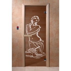 Дверь «Искушение», размер коробки 190 x 70 см, 6 мм, 2 петли, правая, цвет бронза
