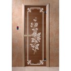 Дверь «Розы», размер коробки 190 × 70 см, 6 мм, 2 петли, правая, цвет бронза - Фото 1