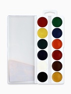 Акварельные краски медовые 12 цветов в пластиковой коробке, без кисти - Фото 3