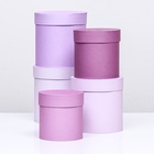 Набор круглых подарочных коробок 5 в 1 «Пудра», 20×20×20‒13.5×13.5×13.5 см - Фото 2