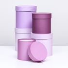 Набор круглых подарочных коробок 5 в 1 «Пудра», 20×20×20‒13.5×13.5×13.5 см - Фото 3