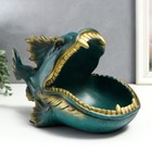 Сувенир полистоун подставка "Рыба-дракон" тёмно-зелёный 17х16х29 см - фото 9654676
