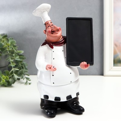 Фигура полистоун «Повар с доской для меню», 27×10×15 см