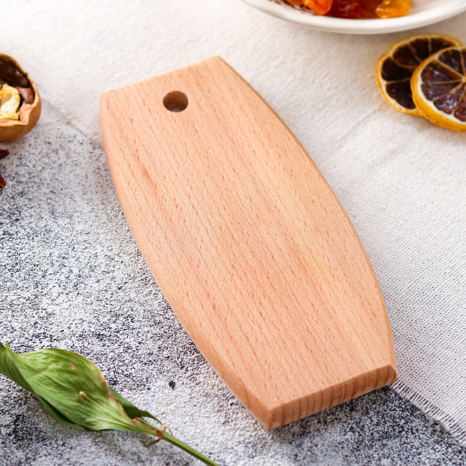 Доска для фудфото "Фигурная", 15х7 см, для подачи, цельный массив бука ...