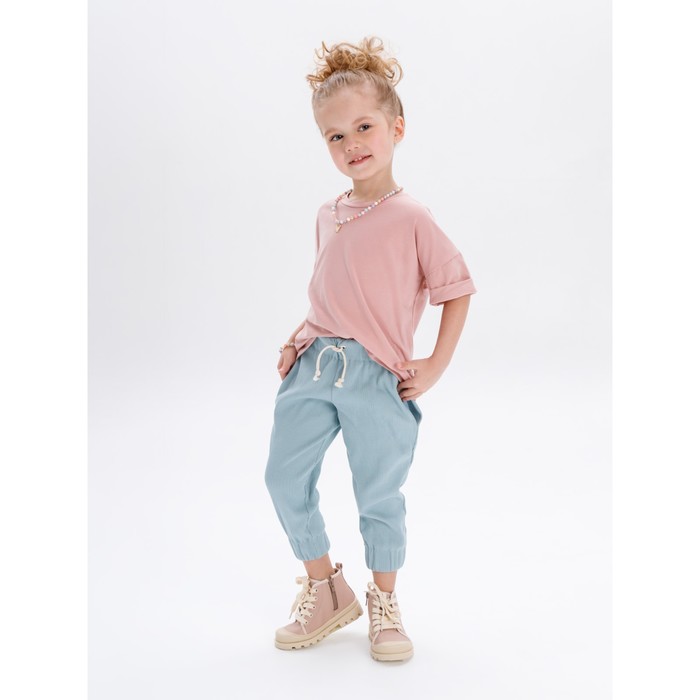 Костюм: футболка и брюки детский Jump, рост 104-110 см, цвет розовый, мятный