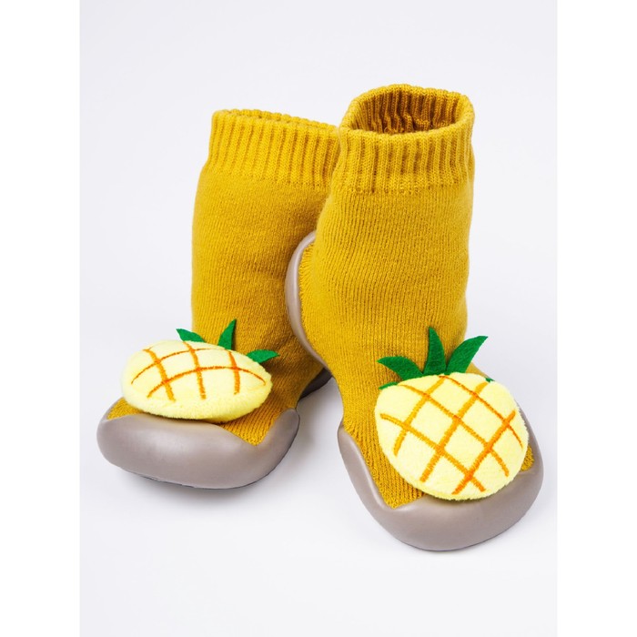Ботиночки-носочки детские First step fruit, размер 22, цвет желтые