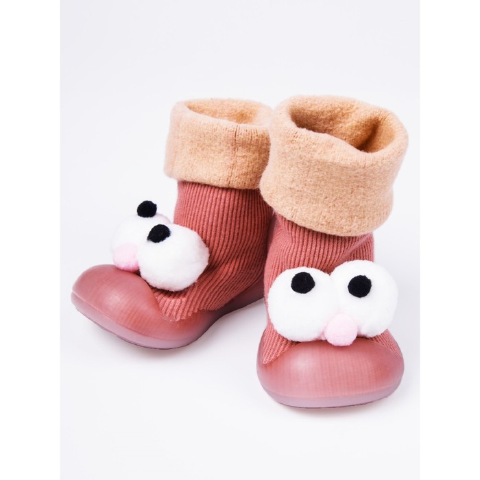 Ботиночки-носочки детские First step fancy, размер 23, цвет розовые