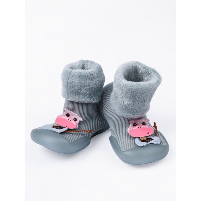 Ботиночки-носочки детские First step lil puff, размер 22, цвет серые