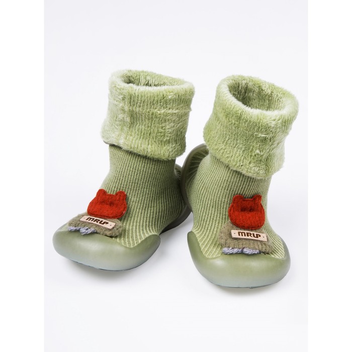 Ботиночки-носочки детские First step lil puff, размер 22, цвет зеленые