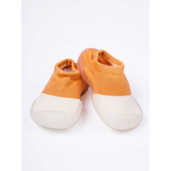 Ботиночки-носочки детские First step pure, размер 21, цвет оранжевые