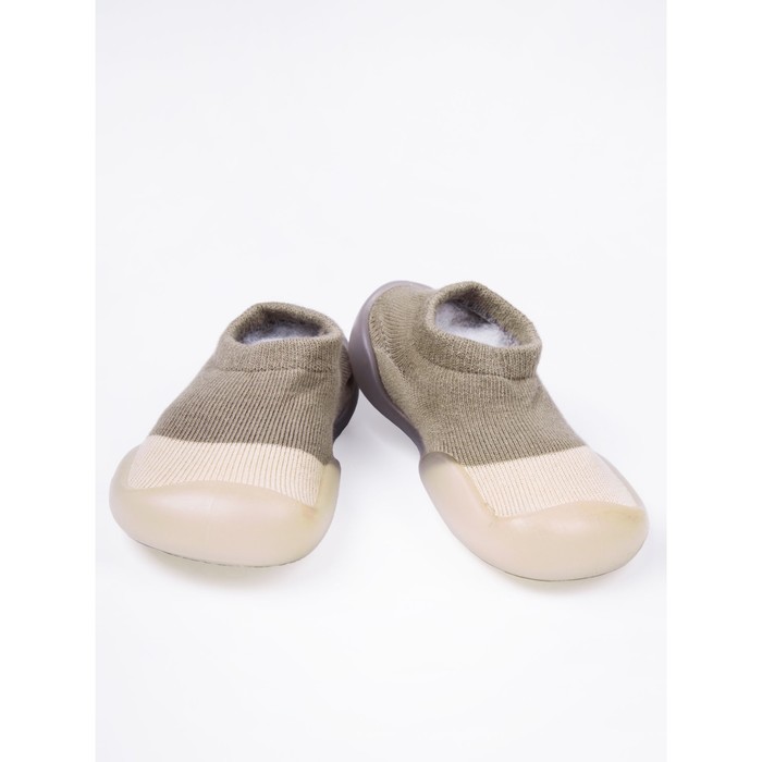 Ботиночки-носочки детские First step pure, размер 23, цвет хаки